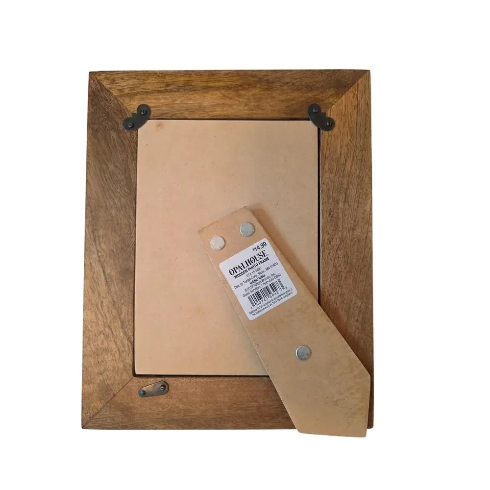 Opalhouse Wooden Carved Leaf Photo Frame Boho Earthy Decor Desk Easel NWOT